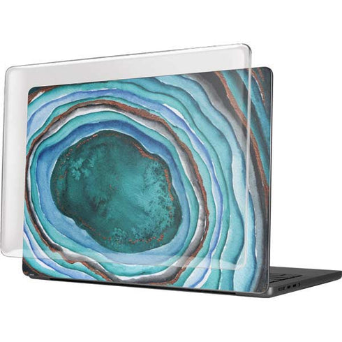 Turquoise Watercolor Geode MacBook Pro 14in (2021-24) Case plus Skin